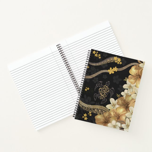Hibiscus d'or hawaïen et Carnet de fusion de tapa (Intérieur)