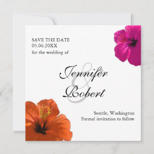 Hibiscus Enregistrer la date Invitation