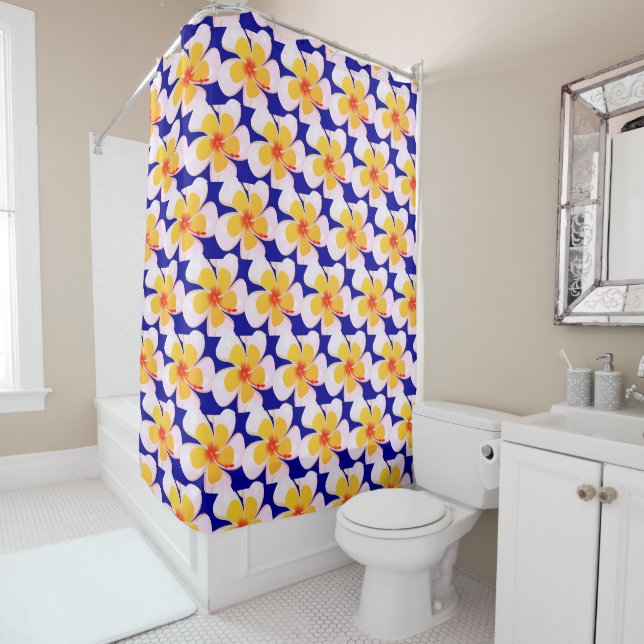 Hibiscus Fleurs rideau de douche (En situation)