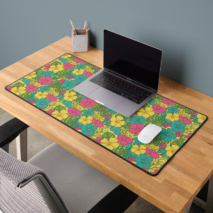 Hibiscus Floral Burst Rose Jaune Turquoise