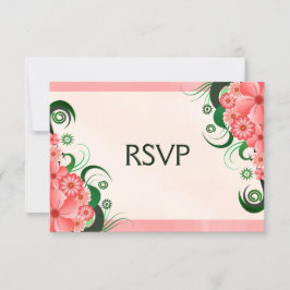 Hibiscus Floral Rose Elegant carte de réponse RSVP