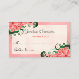 Hibiscus Floral rose Mariage Table Place Cartes