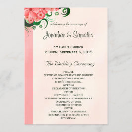 Hibiscus Floral Rose Wedding Programme Modèles