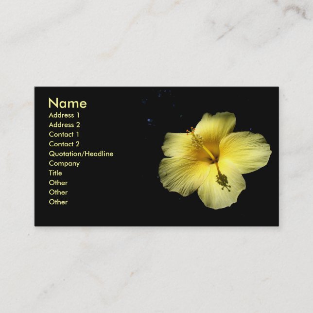 Hibiscus Flower Plant Business Profile Card Photo Visitenkarte (Vorderseite)