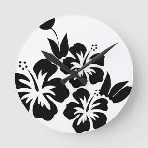 Hibiscus flower runde wanduhr