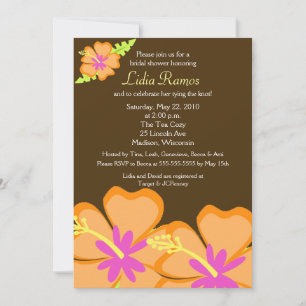 Hibiscus Flower Tropical 5x7 Invitation Fête des m
