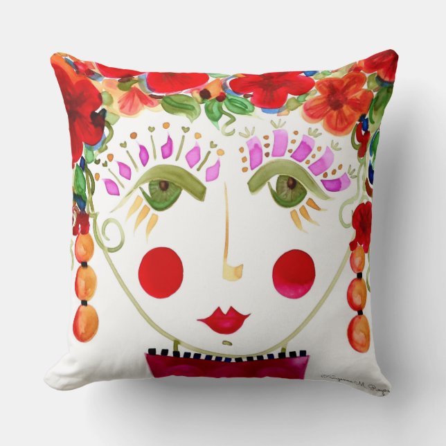 Hibiscus - Gypsy Garden Girl Coussin de coton (Recto)
