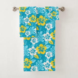 Hibiscus hawaïen bleu motif floral