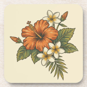 Hibiscus-Insel Hawaiianisches Motiv - Reversibles  Getränkeuntersetzer