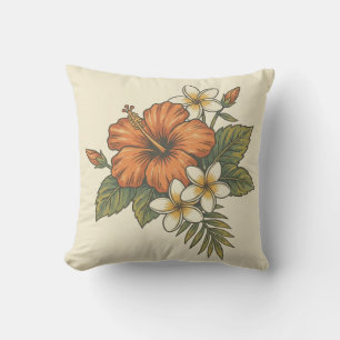 Hibiscus-Insel Hawaiianisches Motiv - Reversibles  Kissen