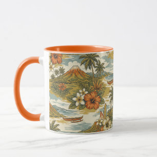 Hibiscus Island Hawaiian Scenic- Burnt Orange Tasse