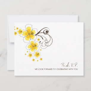 Hibiscus jaune Plage tropicale Mariage Carte RSVP
