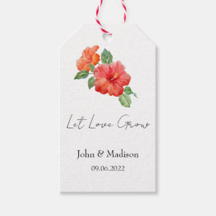 Hibiscus Lass Liebe wachsen Hochzeitssamen Geschenkanhänger