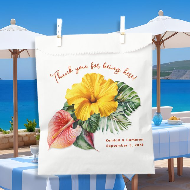 Hibiscus Mariage Merci Favoriser les sacs (Créateur téléchargé)