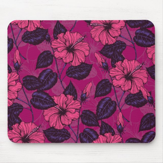 Hibiscus Nacht Mousepad (Vorne)