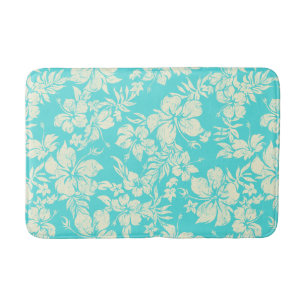 Hibiscus Pareau Distressed Hawaiianische Blumen - Badematte