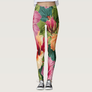 Hibiscus Patterne Florale Leggings