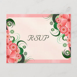 Hibiscus rose Floral Elegant RSVP Répondre Cartes 