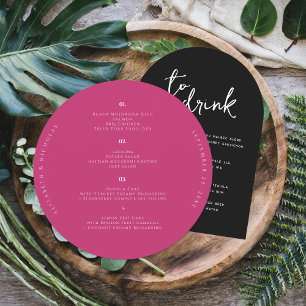 Hibiscus Rose Menu de mariage rond moderne