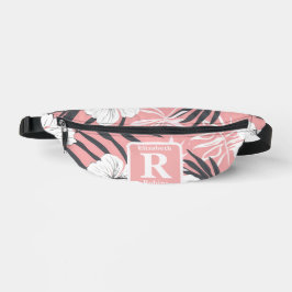 Hibiscus rose tropical personnalisé Monogramme