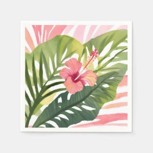 Hibiscus-Schönheit   Tropische Blume Aquarell Serviette
