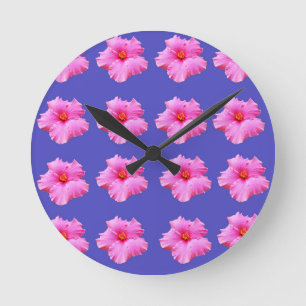 Hibiscus  Summer Breeze,_ Runde Wanduhr