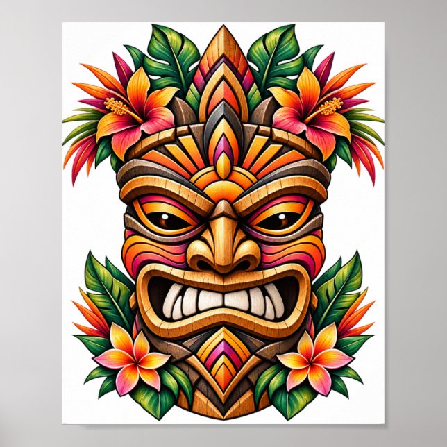 Hibiscus Sunset Tiki Poster (Vorne)