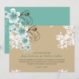 Hibiscus tropical Blue Luau Beach Invitation de ma