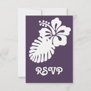 Hibiscus tropical dans la carte RSVP violette