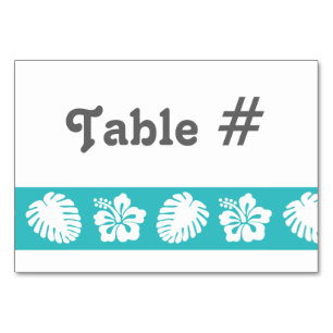 Hibiscus tropical en carte de table Turquoise