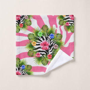 Hibiscus tropical et rayures exotiques de zèbre ro