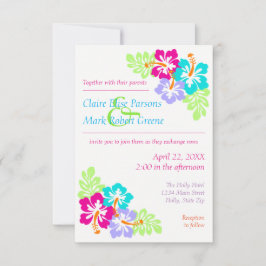 Hibiscus Tropical - Faire-Part de Mariage 3x5