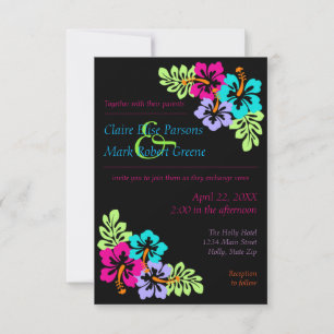 Hibiscus Tropical - Faire-part de mariage 3x5