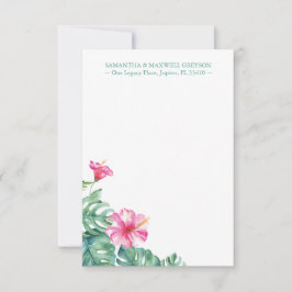 Hibiscus Tropical Flower Cartes pour notes personn
