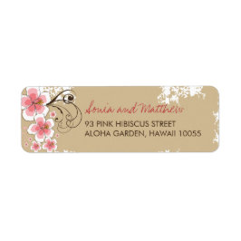Hibiscus Tropical Rose Chic Mariage Étiquettes de 