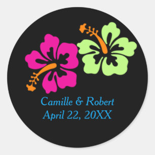 Hibiscus tropical - Stickers Cercle Mariage