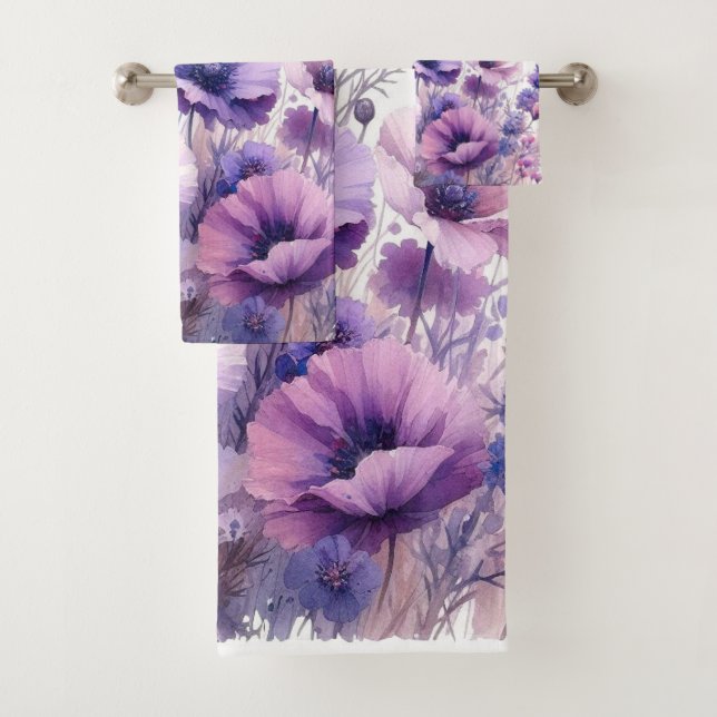 Hibiscus violet aquarelle florale (En situation)