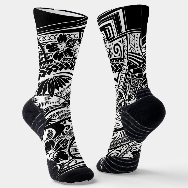HIBISIKUS-POLYNESISCHE TRIBAL HAWAII-INSELN SOCKEN (Gewinkelt)