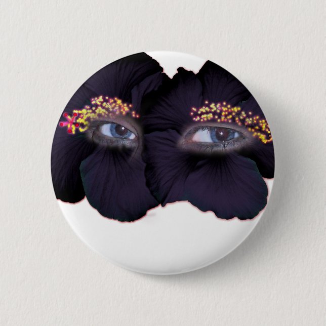 Hibisken Augen - Schwarz/Lila Button (Vorderseite)