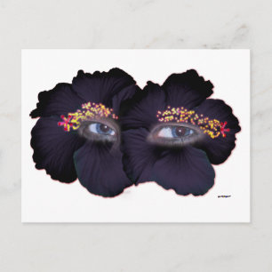 Hibisken Augen - Schwarz/Lila Postkarte