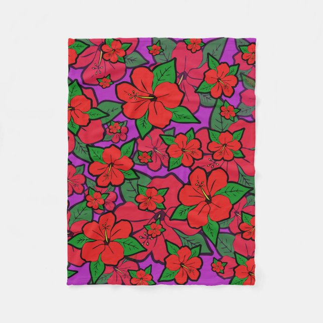 Hibisken-Blume #1 Fleecedecke (Vorderseite)