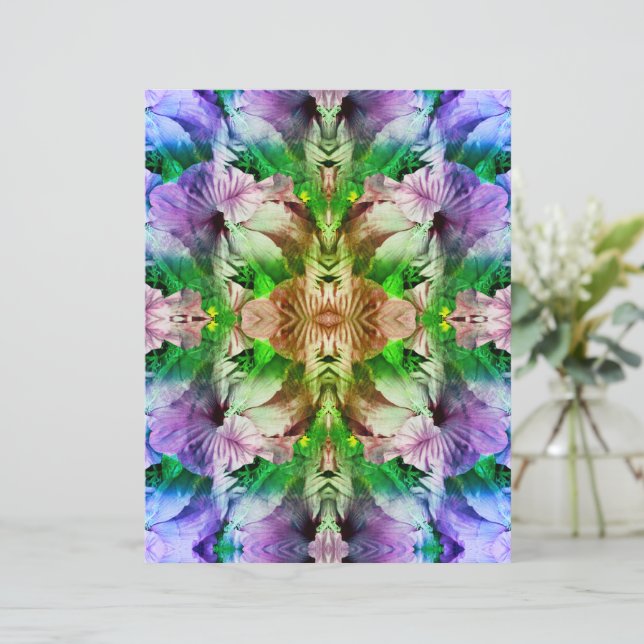 Hibisken Blume Abstrakt Scrapbook Paper (Stehend Vorderseite)