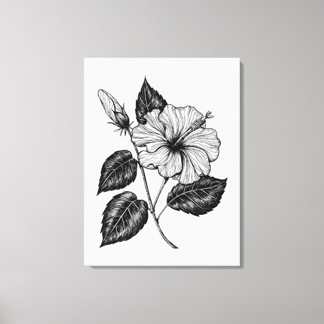 HIBISKEN BLUME II LEINWANDDRUCK (Vorderseite)