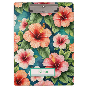 Hibisken Blume Muster digitale Kunst/ Personalisie Klemmbrett