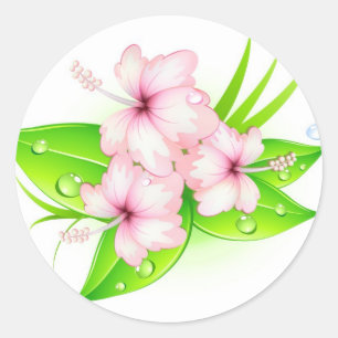 Hibisken-Blume Runder Aufkleber