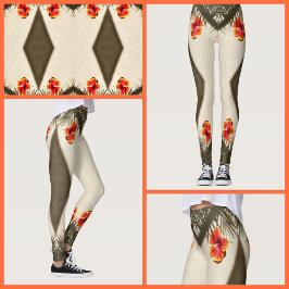 Hibisken Blume Tropische Flora Leggings