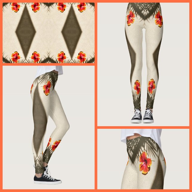 Hibisken Blume Tropische Flora Leggings (Von Creator hochgeladen)