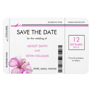 Hibisken Boarding Pass die Datumsmagnete auf Magnet