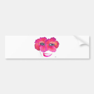 Hibisken mit Lächeln - Rosa Autoaufkleber