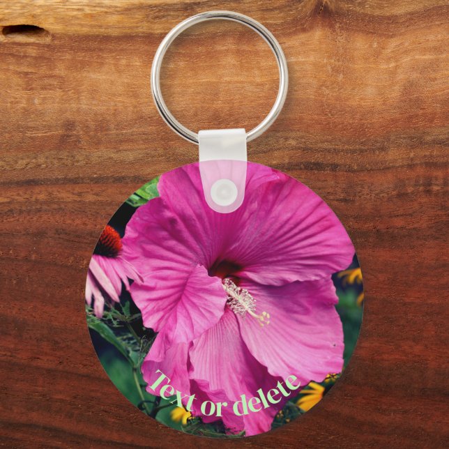 Hibisken und Blume sind Personalisiert Schlüsselanhänger (Vorderseite)